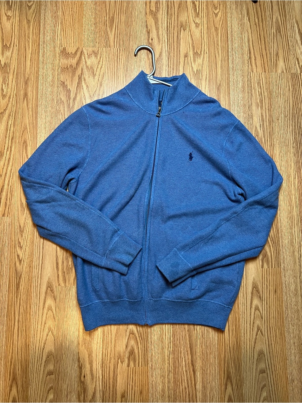 Ralph Lauren Men's Blue Full-Zip Knit Sweater